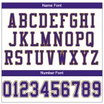 Custom Name Number Personalized Football Jersey - White Purple Old Gold Mesh Authentic Design Personalized White Purple-Old