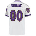 Custom Authentic Football Jersey with Personalized Name & Number in White, Purple, and Old Gold Mesh Personalized White Purple-Old