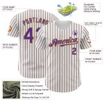 Custom Purple Old Gold Pinstripe Baseball Jersey - Personalized Name & Number, Authentic Design, Team Spirit Wear Personalized