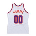 Custom Name and Number Basketball Jersey - Personalized Authentic White Purple-Orange Throwback Jersey Personalized White