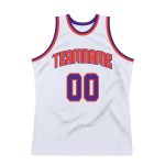 Custom Name and Number Basketball Jersey - Personalized Authentic White Purple-Orange Throwback Jersey Personalized White