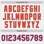 Custom Name and Number Varsity Letterman Jacket - Personalized White Purple Orange Bomber Full-Snap Design Personalized White
