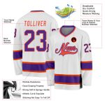 Custom Personalized Hockey Jersey with Name and Number - White Purple-Orange Team Jersey Personalized White Purple-Orange