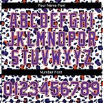 Custom Leopard Print Varsity Jacket with 3D Pattern - Personalized Bomber with Name & Number - White Purple Orange Personalized
