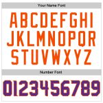 Customizable Purple Orange Football Jersey with Personalized Name & Number - Authentic Mesh Team Gear Personalized White
