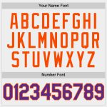 Custom Name and Number Unisex Softball Jersey - Personalized White Purple Orange Two-Button Design Personalized White Purple-Orange