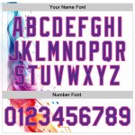 Custom Name Number Baseball Jersey Music Festival 3D Pattern Colorful Musical Notes White Purple Pink Design Personalized