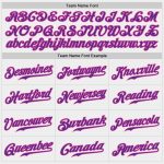 Custom Name and Number Personalized Authentic Baseball Jersey - White Purple-Pink Team Jersey Personalized White Purple-Pink