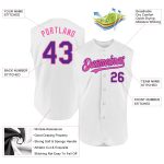 Custom Personalized Sleeveless Baseball Jersey with Name & Number in White Purple-Pink - Authentic Team Apparel Personalized