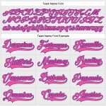 Custom Name and Number Hockey Jersey - Personalized White Purple Pink Lace Neck Design Personalized White Purple-Pink Hockey
