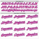 Custom Name and Number Authentic Baseball Jersey - Personalized White Purple-Pink Stripe Design Personalized White Purple-Pink