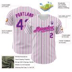 Personalized Purple Pink Pinstripe Baseball Jersey with Custom Name & Number - Authentic Team Apparel Personalized White