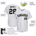 Custom Name and Number Personalized Black-Grey White Purple Pinstripe Authentic Baseball Jersey Personalized White Purple