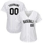 Custom Name and Number Personalized Black-Grey White Purple Pinstripe Authentic Baseball Jersey Personalized White Purple