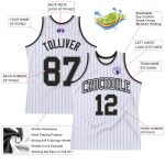 Personalized Black Gray Purple White Pinstripe Basketball Jersey Authentic Personalized White Purple Pinstripe Black-Gray