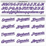 Personalized Authentic Sleeveless Baseball Jersey - Custom Name & Number, White Purple Pinstripe Black Gray Personalized