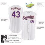 Custom Name Number Personalized Baseball Jersey Gray White Purple Pinstripe Authentic Sleeveless Team Uniform Personalized