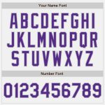 Custom Name Number Varsity Letterman Jacket Gray White Purple Pinstripe Full-Snap Bomber for Team Personalized White Purple