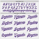 Custom Name Number Varsity Letterman Jacket Gray White Purple Pinstripe Full-Snap Bomber for Team Personalized White Purple