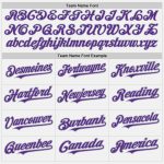 Custom Softball Jersey with Team Name and Number - Personalized White Purple Pinstripe Gray Unisex Two-Button Design Personalized
