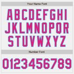 Custom Baseball Jersey with Name & Number - Personalized White Purple Pinstripe Hot Pink Sky Blue Design Personalized White
