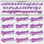 Custom Baseball Jersey with Name & Number - Personalized White Purple Pinstripe Hot Pink Sky Blue Design Personalized White