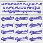 Custom Name and Number Personalized Baseball Jersey - Authentic Light Blue with White Purple Pinstripe Design Personalized