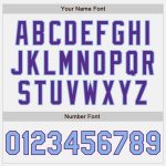 Custom Name and Number Personalized Baseball Jersey - Authentic Light Blue with White Purple Pinstripe Design Personalized