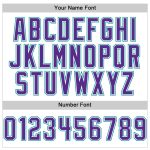 Custom Name Number Personalized Authentic Baseball Jersey Light Blue White Purple Pinstripe Sleeveless Personalized White