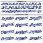 Custom Name Number Personalized Authentic Baseball Jersey Light Blue White Purple Pinstripe Sleeveless Personalized White