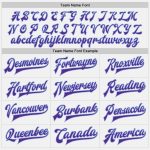 Custom Name and Number Varsity Letterman Jacket - Personalized Light Blue White Purple Pinstripe Bomber Full-Snap Personalized