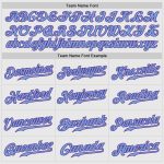 Custom Name and Number Personalized Baseball Jersey - White Purple Pinstripe Light Blue-Purple Authentic Raglan Sleeves Personalized
