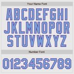Custom Name and Number Personalized Baseball Jersey - White Purple Pinstripe Light Blue-Purple Authentic Raglan Sleeves Personalized