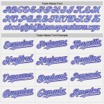 Custom Name and Number Unisex Softball Jersey in White Purple Pinstripe Light Blue - Personalized Team Apparel Personalized