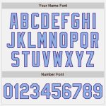 Custom Name and Number Unisex Softball Jersey in White Purple Pinstripe Light Blue - Personalized Team Apparel Personalized