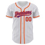 Customizable Baseball Jersey - Personalized White Purple Pinstripe with Name and Number, Authentic Team Gear Personalized