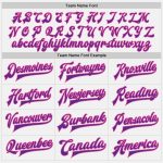 Custom Name Number Pinstripe Bomber Jacket White Purple Pink Black Full-Snap Varsity Letterman Personalized White Purple