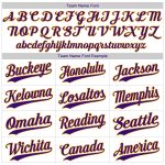 Personalized Purple-Gold Authentic Baseball Jersey - White Purple Pinstripe Design Personalized White Purple Pinstripe Purple-Gold