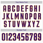 Custom Authentic Baseball Jersey with Personalized Name and Number - White Purple Pinstripe, Team Colors Purple-Gold Personalized