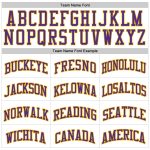 Personalized Purple Gold Basketball Jersey with White Purple Pinstripes Personalized White Purple Pinstripe Purple-Gold Authentic