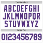 Custom Name Number Purple Gray White Pinstripe Baseball Jersey - Personalized Authentic Team Apparel Personalized White Purple
