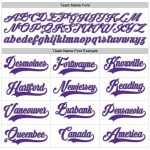 Custom Name Number Purple Gray White Pinstripe Baseball Jersey - Personalized Authentic Team Apparel Personalized White Purple
