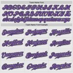 Personalized Purple Gray Pinstripe Baseball Jersey with Custom Name & Number - Authentic Raglan Sleeves Personalized White