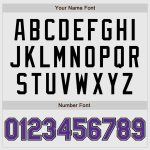 Personalized Purple Gray Pinstripe Baseball Jersey with Custom Name & Number - Authentic Raglan Sleeves Personalized White