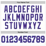 Custom Personalized Basketball Jersey with Purple Light Blue Pinstripes - Team Name & Number Personalized White Purple Pinstripe