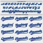 Custom Name and Number Personalized Teal Purple Pinstripe Baseball Jersey - Authentic Team Apparel Personalized White Purple