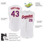 Custom Sleeveless Baseball Jersey with Personalized Name and Number, White Purple Pinstripe Teal Color Personalized White