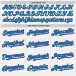 Custom Name and Number Unisex Softball Jersey, Teal with White Purple Pinstripe, Two-Button Design Personalized White Purple