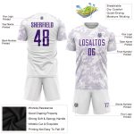 Custom Name and Number Personalized Soccer Uniform Jersey - White Purple Sublimation Team Gear Personalized White Purple