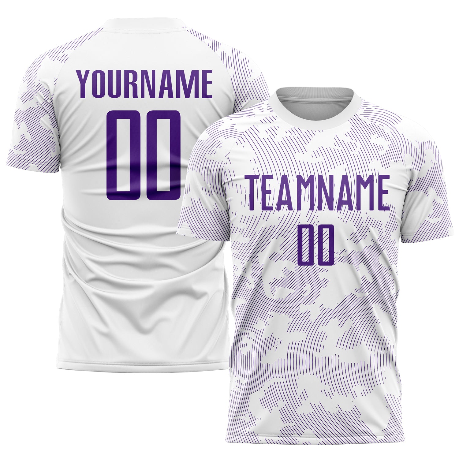 Custom Name and Number Personalized Soccer Uniform Jersey - White Purple Sublimation Team Gear Personalized White Purple